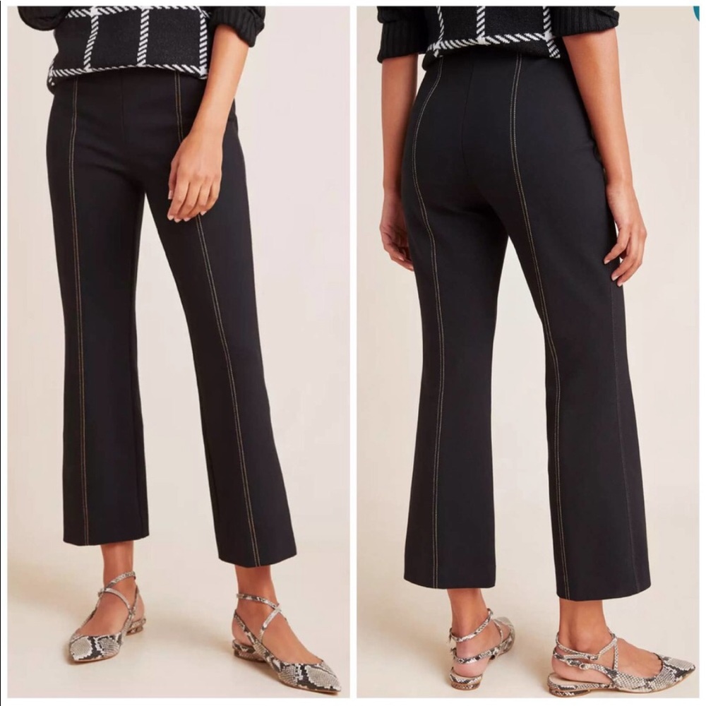 Anthropologie | The Essential Crop Flare Pants in Black & Tan small